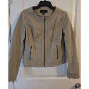 Metaphor Faux Leather Moto Jacket Excellent Condition Taupe Medium